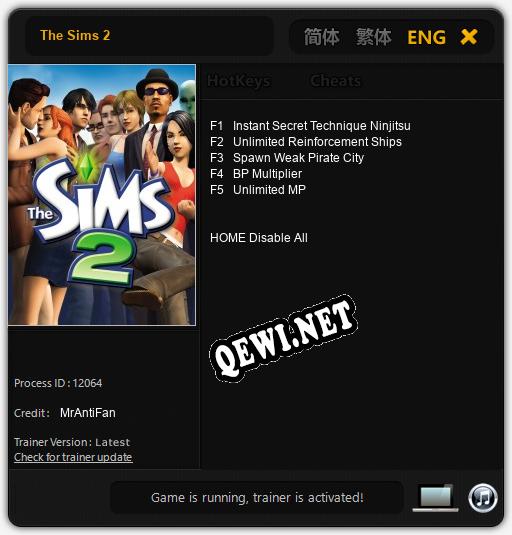 Трейнер для The Sims 2 [v1.0.9]