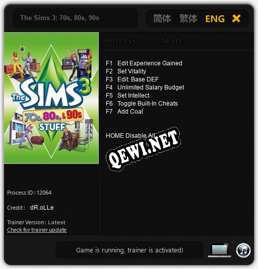 The Sims 3: 70s, 80s, 90s: Трейнер +7 [v1.2]