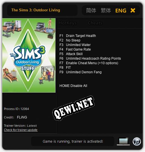 The Sims 3: Outdoor Living: Читы, Трейнер +9 [FLiNG]