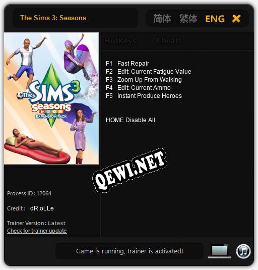 The Sims 3: Seasons: ТРЕЙНЕР И ЧИТЫ (V1.0.72)