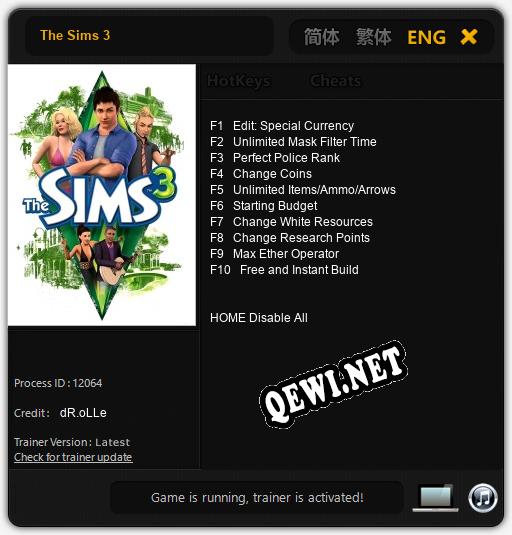 Трейнер для The Sims 3 [v1.0.6]