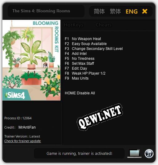 Трейнер для The Sims 4: Blooming Rooms [v1.0.6]