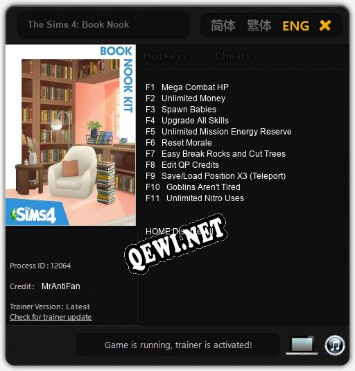 The Sims 4: Book Nook: Трейнер +11 [v1.1]