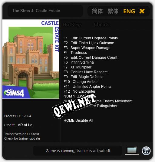 The Sims 4: Castle Estate: ТРЕЙНЕР И ЧИТЫ (V1.0.50)