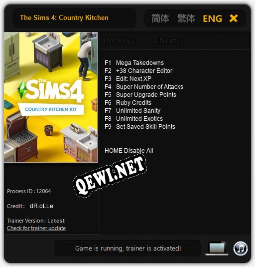 The Sims 4: Country Kitchen: Трейнер +9 [v1.8]