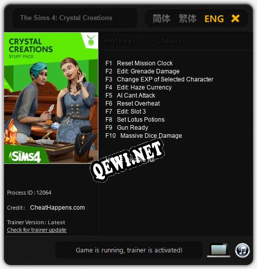 Трейнер для The Sims 4: Crystal Creations [v1.0.3]