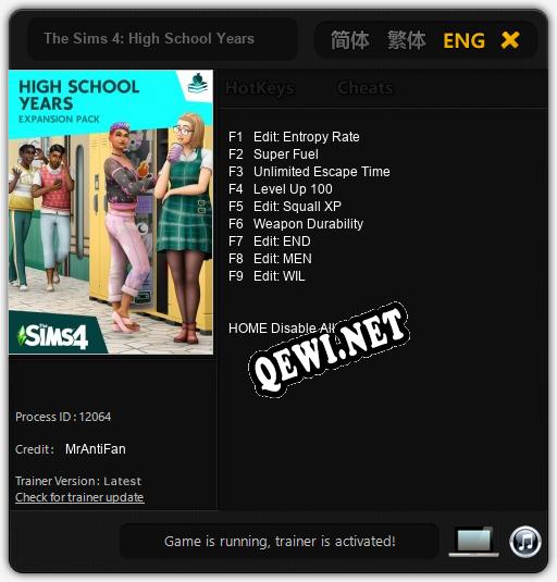 The Sims 4: High School Years: ТРЕЙНЕР И ЧИТЫ (V1.0.71)