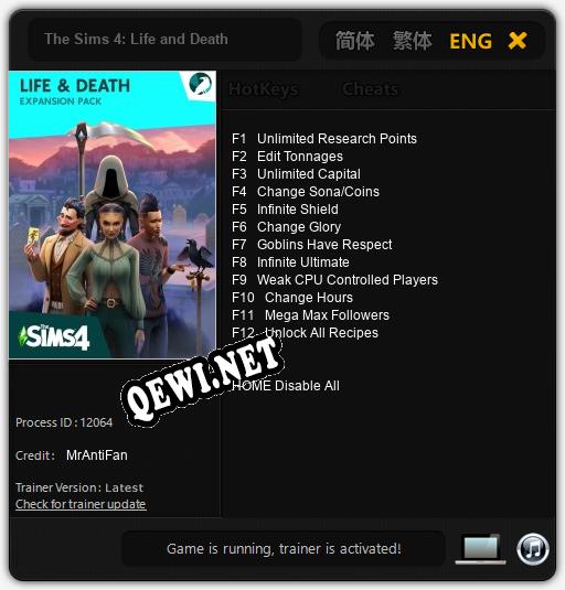 The Sims 4: Life and Death: ТРЕЙНЕР И ЧИТЫ (V1.0.81)