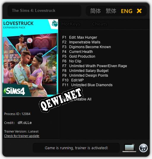 Трейнер для The Sims 4: Lovestruck [v1.0.3]