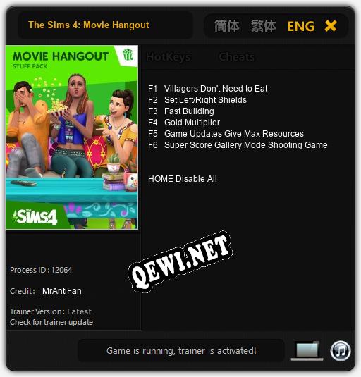 The Sims 4: Movie Hangout: Трейнер +6 [v1.7]