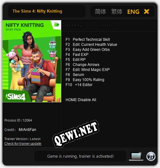 The Sims 4: Nifty Knitting: ТРЕЙНЕР И ЧИТЫ (V1.0.55)