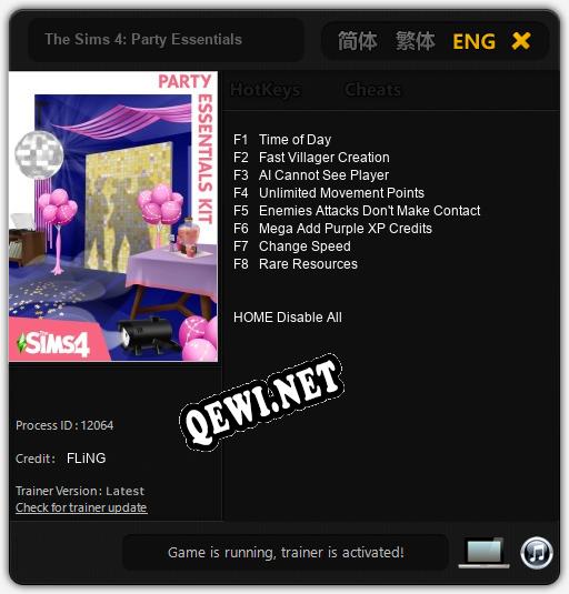 The Sims 4: Party Essentials: Трейнер +8 [v1.3]