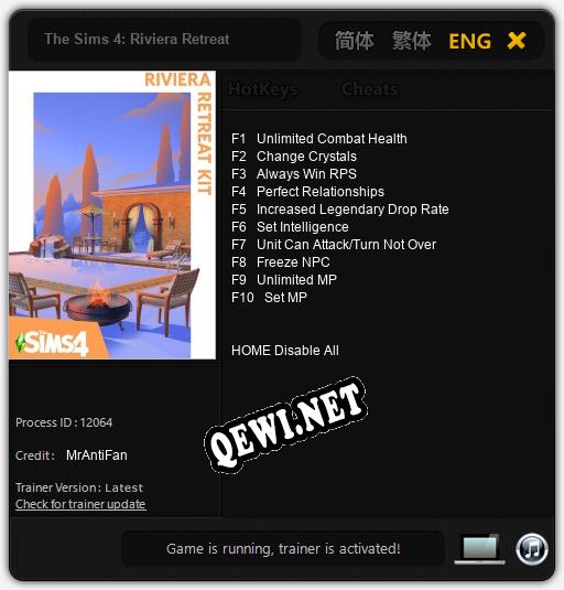 The Sims 4: Riviera Retreat: ТРЕЙНЕР И ЧИТЫ (V1.0.65)