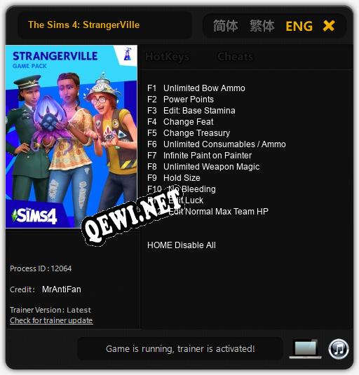 Трейнер для The Sims 4: StrangerVille [v1.0.6]