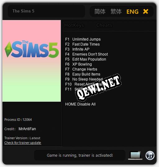 The Sims 5: Читы, Трейнер +11 [MrAntiFan]