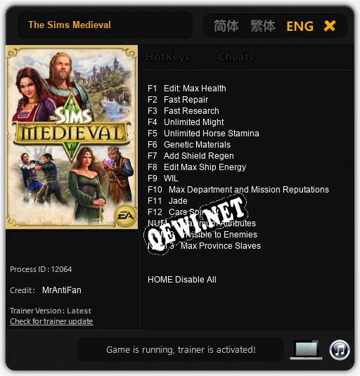 The Sims Medieval: Трейнер +15 [v1.8]