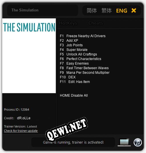 The Simulation: Трейнер +11 [v1.8]