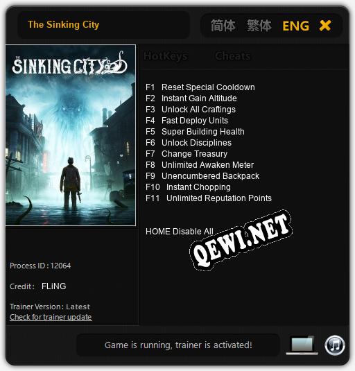 Трейнер для The Sinking City [v1.0.1]
