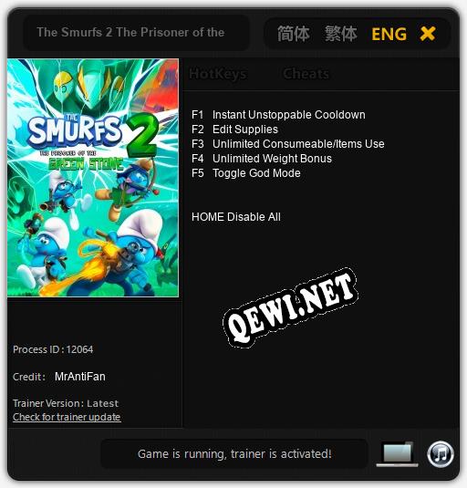 The Smurfs 2 The Prisoner of the Green Stone: Трейнер +5 [v1.9]