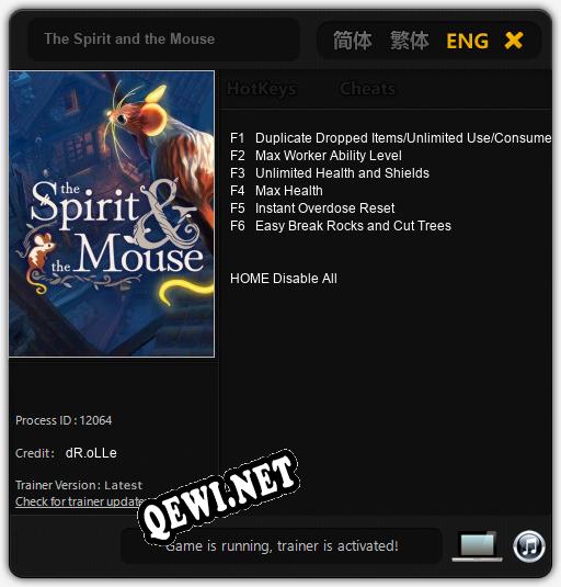 The Spirit and the Mouse: ТРЕЙНЕР И ЧИТЫ (V1.0.72)