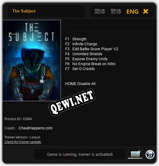 The Subject: Трейнер +7 [v1.8]