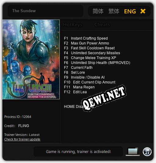 Трейнер для The Sundew [v1.0.3]
