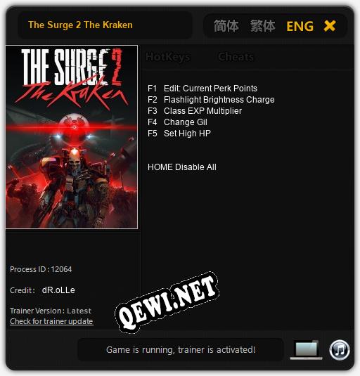 Трейнер для The Surge 2 The Kraken [v1.0.4]