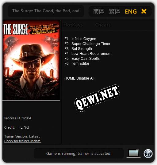 Трейнер для The Surge: The Good, the Bad, and the Augmented [v1.0.3]