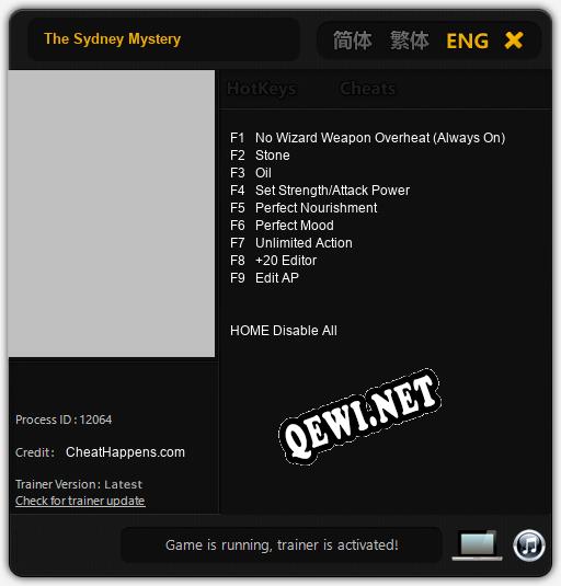 The Sydney Mystery: Читы, Трейнер +9 [CheatHappens.com]