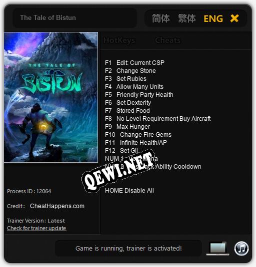 The Tale of Bistun: Читы, Трейнер +14 [CheatHappens.com]