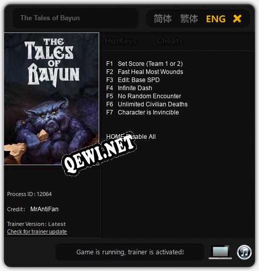 The Tales of Bayun: Читы, Трейнер +7 [MrAntiFan]