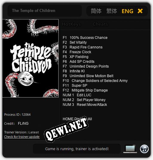 Трейнер для The Temple of Children [v1.0.2]
