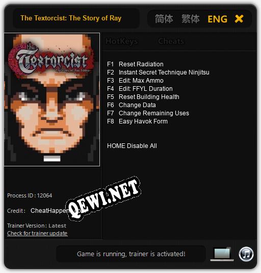 The Textorcist: The Story of Ray Bibbia: Трейнер +8 [v1.6]