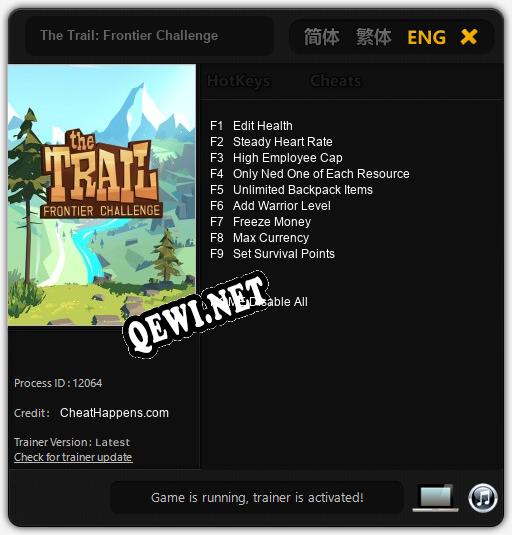 The Trail: Frontier Challenge: Трейнер +9 [v1.9]