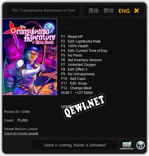 The Transylvania Adventure of Simon Quest: Читы, Трейнер +13 [FLiNG]