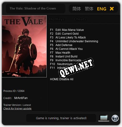 The Vale: Shadow of the Crown: Трейнер +11 [v1.6]