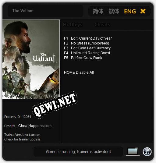 The Valiant: Читы, Трейнер +5 [CheatHappens.com]