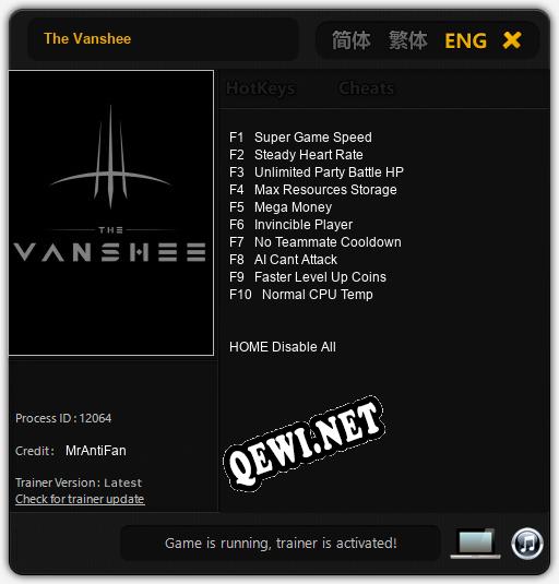 The Vanshee: Трейнер +10 [v1.4]