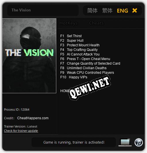 The Vision: Трейнер +10 [v1.6]