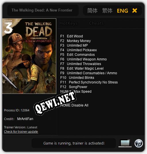 Трейнер для The Walking Dead: A New Frontier Episode 3: Above the Law [v1.0.8]