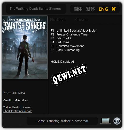 Трейнер для The Walking Dead: Saints Sinners [v1.0.7]