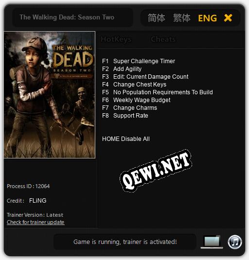 Трейнер для The Walking Dead: Season Two [v1.0.5]