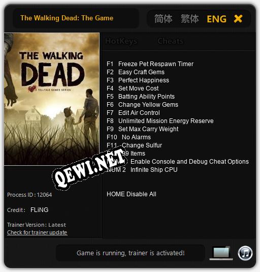 Трейнер для The Walking Dead: The Game [v1.0.3]