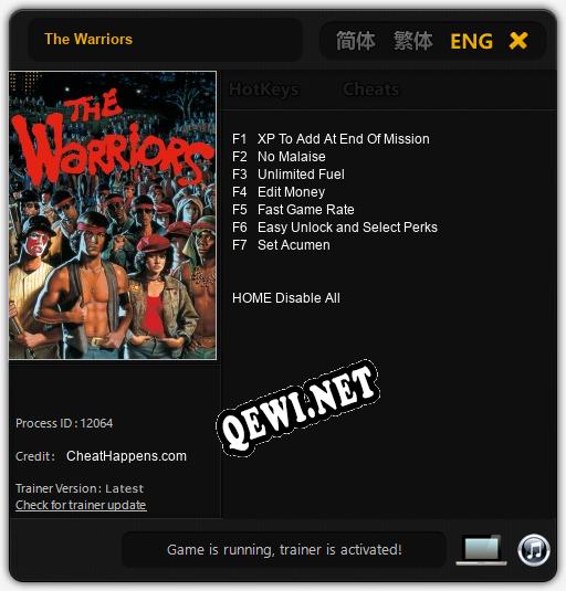 The Warriors: ТРЕЙНЕР И ЧИТЫ (V1.0.28)