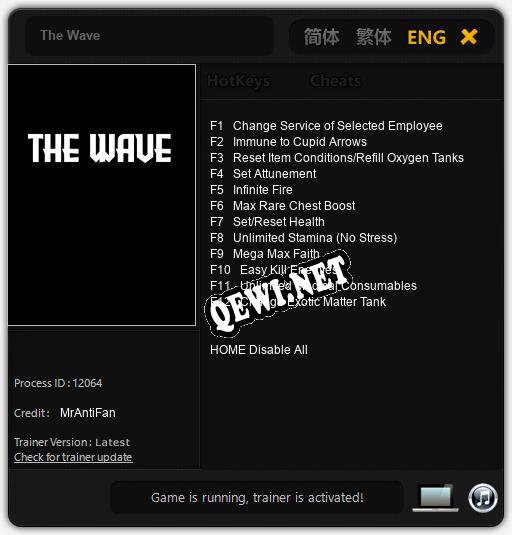 Трейнер для The Wave [v1.0.1]