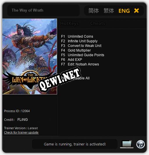 The Way of Wrath: Трейнер +7 [v1.1]