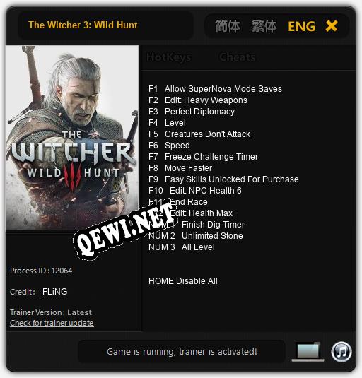 The Witcher 3: Wild Hunt: ТРЕЙНЕР И ЧИТЫ (V1.0.22)