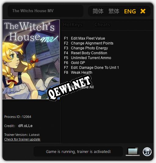 The Witchs House MV: ТРЕЙНЕР И ЧИТЫ (V1.0.7)