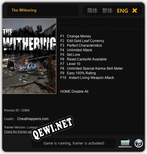 The Withering: ТРЕЙНЕР И ЧИТЫ (V1.0.47)