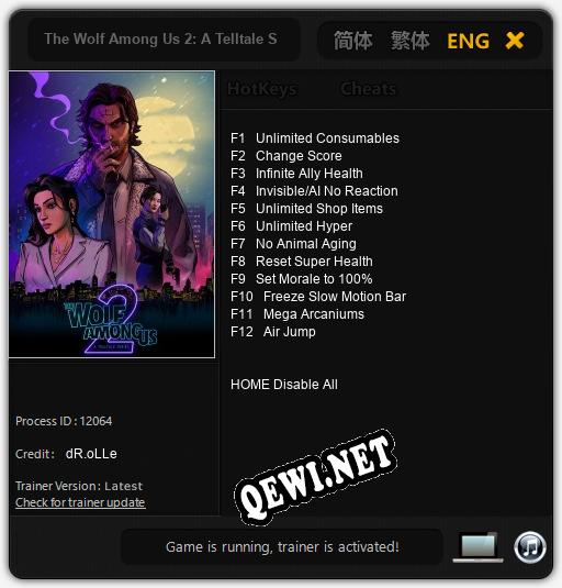 Трейнер для The Wolf Among Us 2: A Telltale Series [v1.0.2]